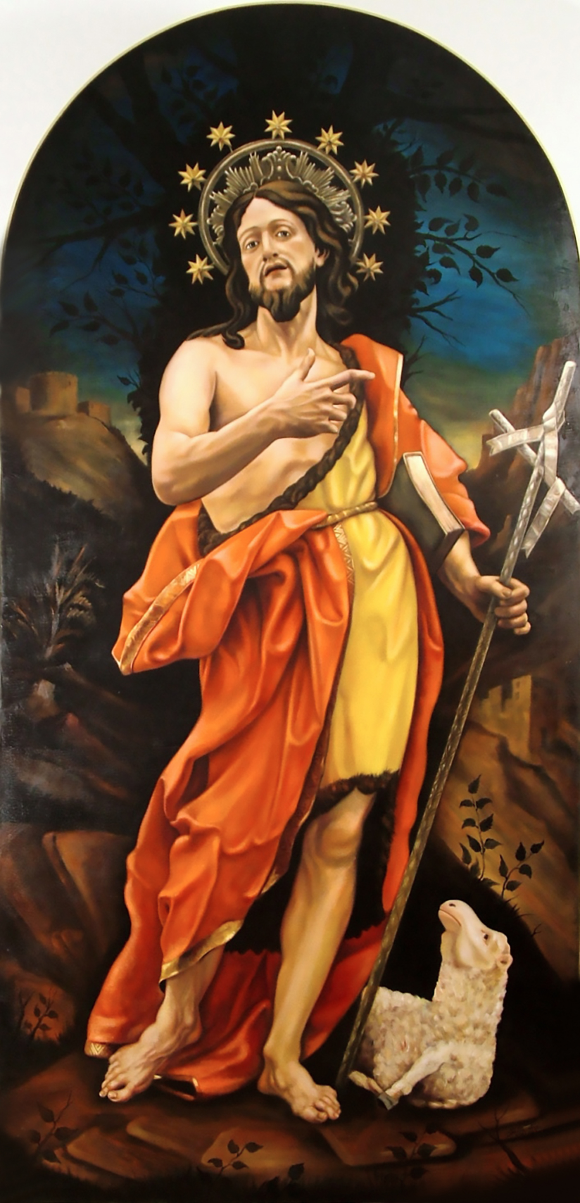 SAN GIOVANNI BATTISTA-olio su tela cm 98x198