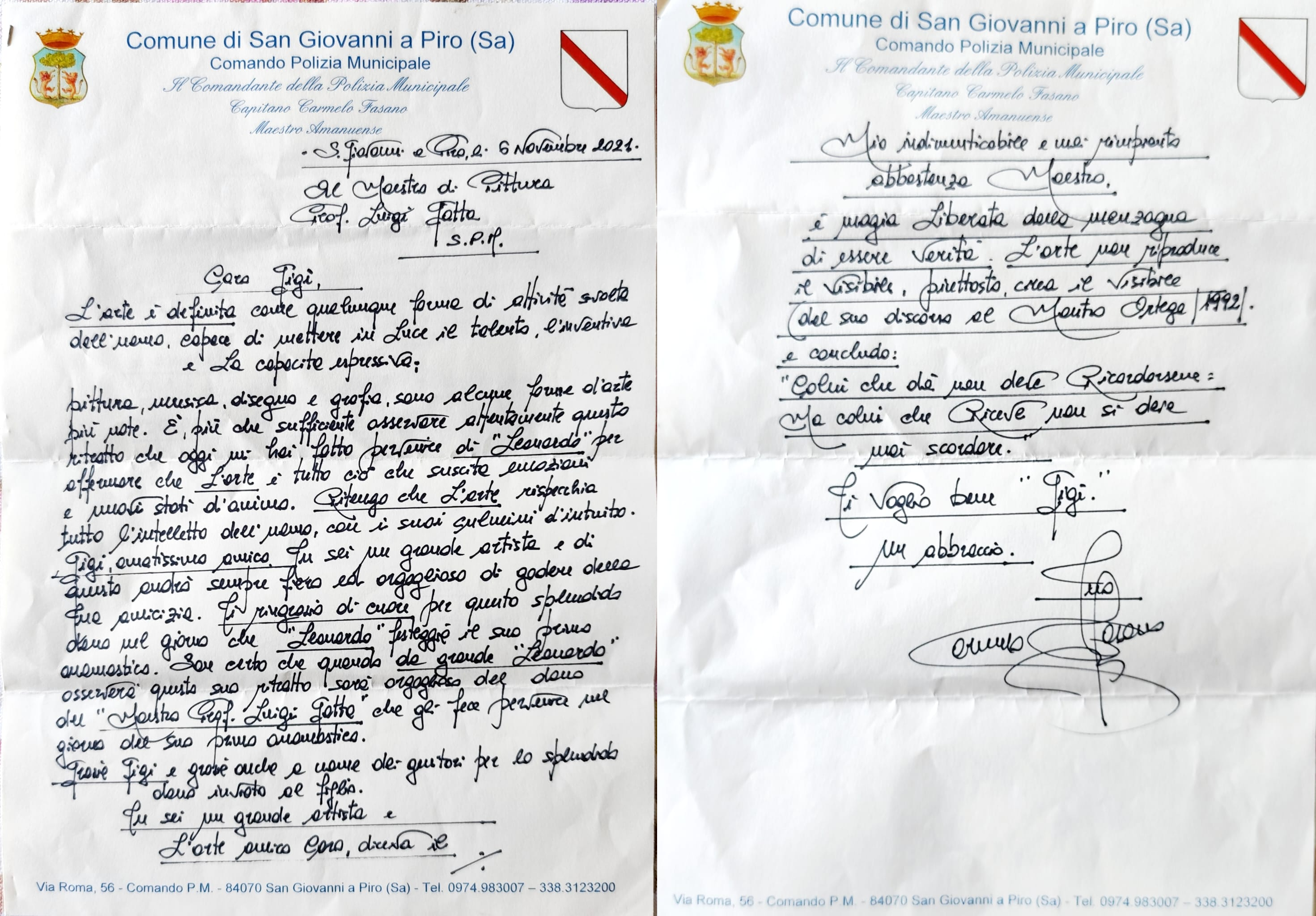 LETTERA DI UN AMICO - CARMELO FASANO